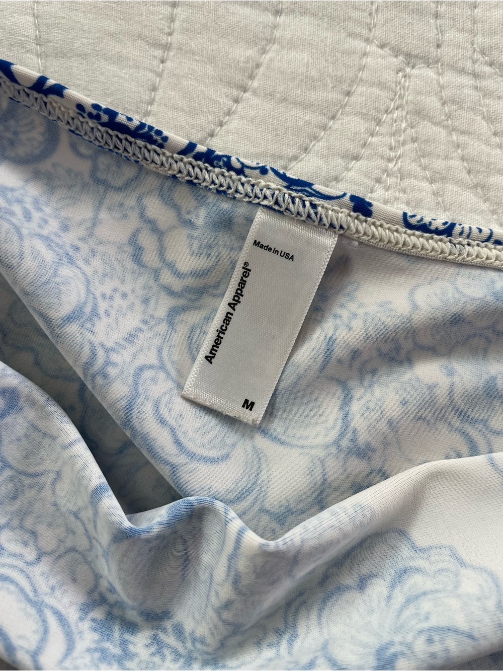 💙Vintage American Apparel White Mini Dress with Blue Floral Print💙 - Picture 10 of 16
